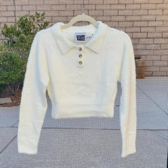 Reclaimed Vintage Collared Sweater/Jumper in Off-White size M - Picture 1 of 4